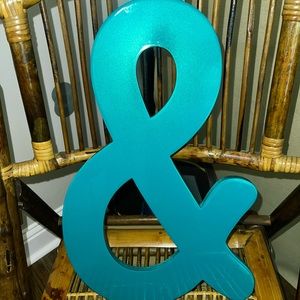 Wooden ampersand painted turquoise